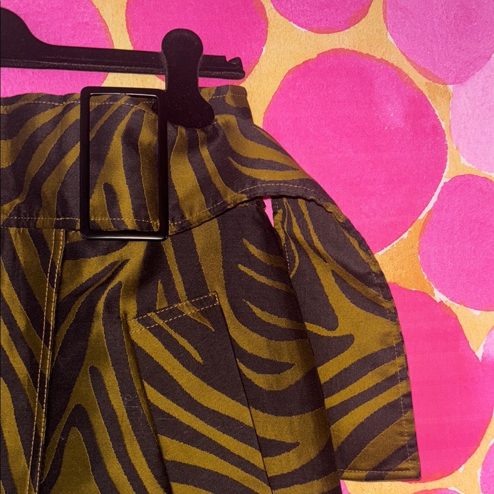 3.1 Phillip Lim Zebra Belted Top Stitched Midi Skirt - Picture 5 of 12
